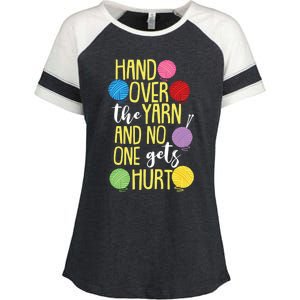 Funny Yarn Pun For Crocheting Lovers Gift Enza Ladies Jersey Colorblock Tee