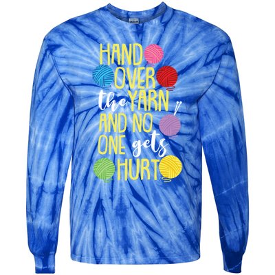 Funny Yarn Pun For Crocheting Lovers Gift Tie-Dye Long Sleeve Shirt