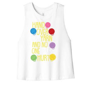 Funny Yarn Pun For Crocheting Lovers Gift Women's Racerback Cropped Tank