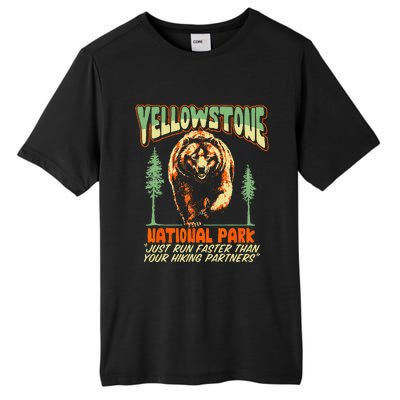 Funny Yellowstone Park Grizzly Bear Outrun Hiking Partners Tall Fusion ChromaSoft Performance T-Shirt