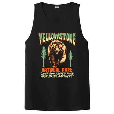 Funny Yellowstone Park Grizzly Bear Outrun Hiking Partners PosiCharge Competitor Tank