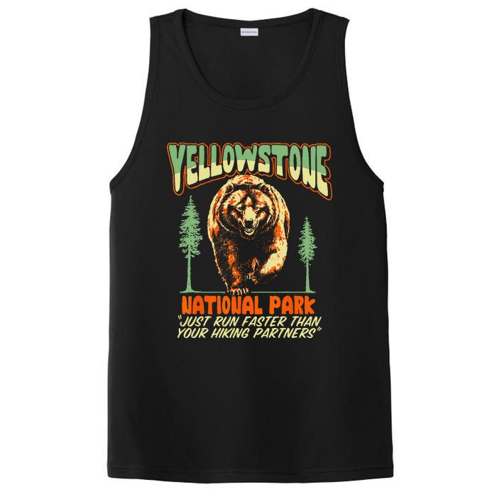 Funny Yellowstone Park Grizzly Bear Outrun Hiking Partners PosiCharge Competitor Tank