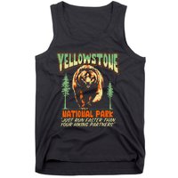 Funny Yellowstone Park Grizzly Bear Outrun Hiking Partners Tank Top