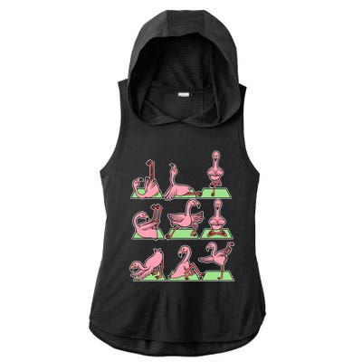 Flamingo Yoga Poses Meditation Namaste Spiritual Zen Gift Ladies PosiCharge Tri-Blend Wicking Draft Hoodie Tank