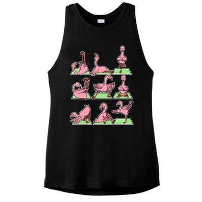 Flamingo Yoga Poses Meditation Namaste Spiritual Zen Gift Ladies PosiCharge Tri-Blend Wicking Tank