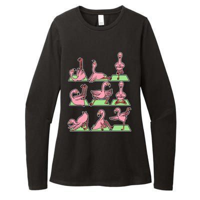 Flamingo Yoga Poses Meditation Namaste Spiritual Zen Gift Womens CVC Long Sleeve Shirt