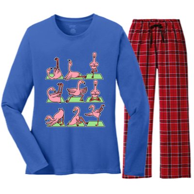 Flamingo Yoga Poses Meditation Namaste Spiritual Zen Gift Women's Long Sleeve Flannel Pajama Set 