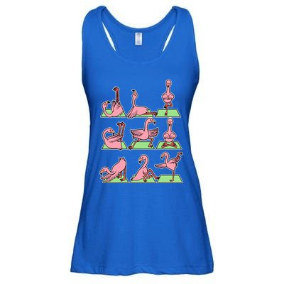 Flamingo Yoga Poses Meditation Namaste Spiritual Zen Gift Ladies Essential Flowy Tank