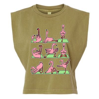 Flamingo Yoga Poses Meditation Namaste Spiritual Zen Gift Garment-Dyed Women's Muscle Tee