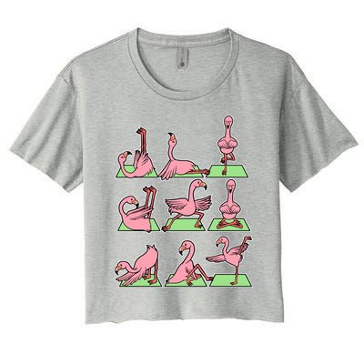 Flamingo Yoga Poses Meditation Namaste Spiritual Zen Gift Women's Crop Top Tee