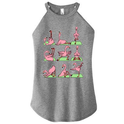 Flamingo Yoga Poses Meditation Namaste Spiritual Zen Gift Women's Perfect Tri Rocker Tank