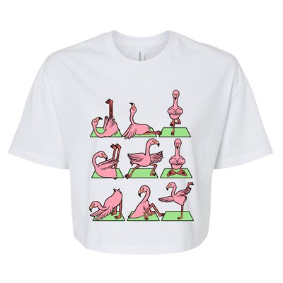 Flamingo Yoga Poses Meditation Namaste Spiritual Zen Gift Bella+Canvas Jersey Crop Tee