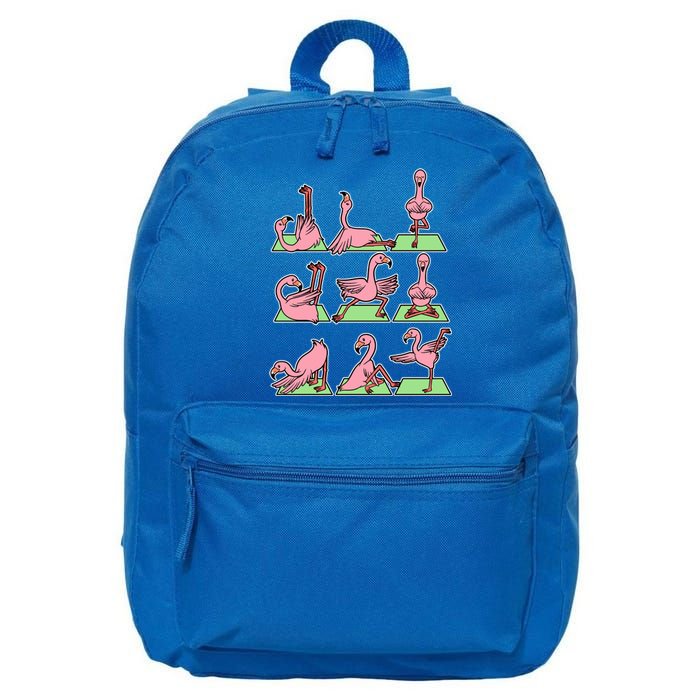 Flamingo Yoga Poses Meditation Namaste Spiritual Zen Gift 16 in Basic Backpack