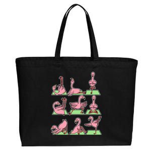 Flamingo Yoga Poses Meditation Namaste Spiritual Zen Gift Cotton Canvas Jumbo Tote