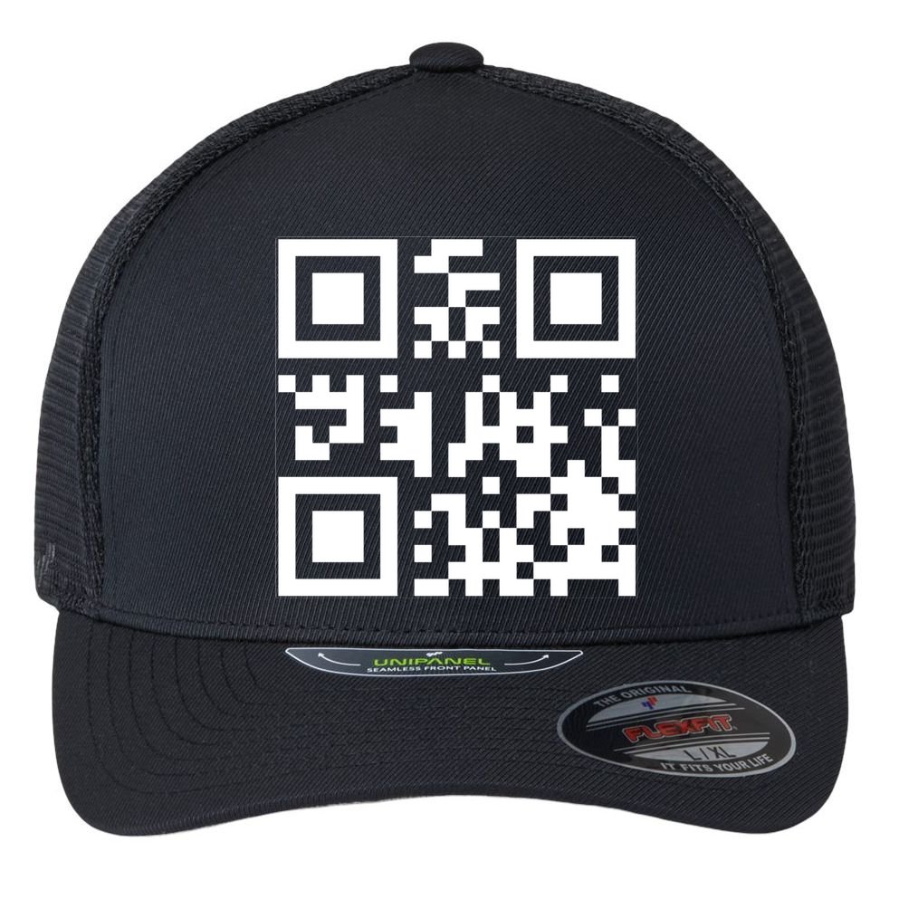 Fuck You Qr Code Funny Offensive Joke Flexfit Unipanel Trucker Cap