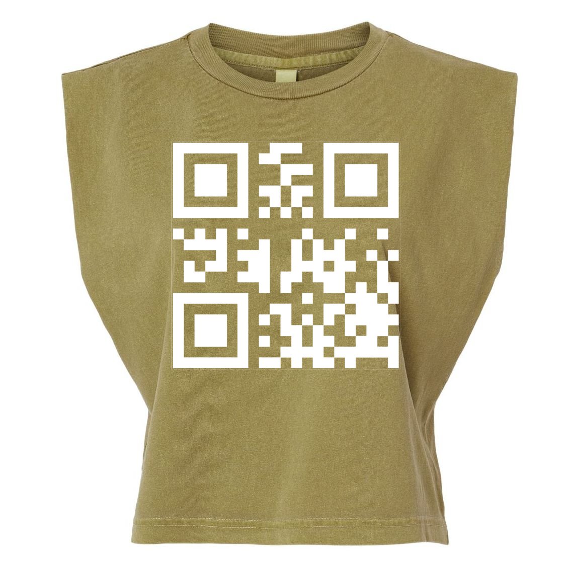 Fuck You Qr Code Funny Offensive Joke Garment-Dyed Women's Muscle Tee