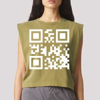 Fuck You Qr Code Funny Offensive Joke Garment-Dyed Women's Muscle Tee