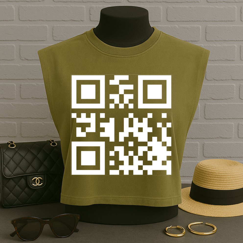 Fuck You Qr Code Funny Offensive Joke Garment-Dyed Women's Muscle Tee
