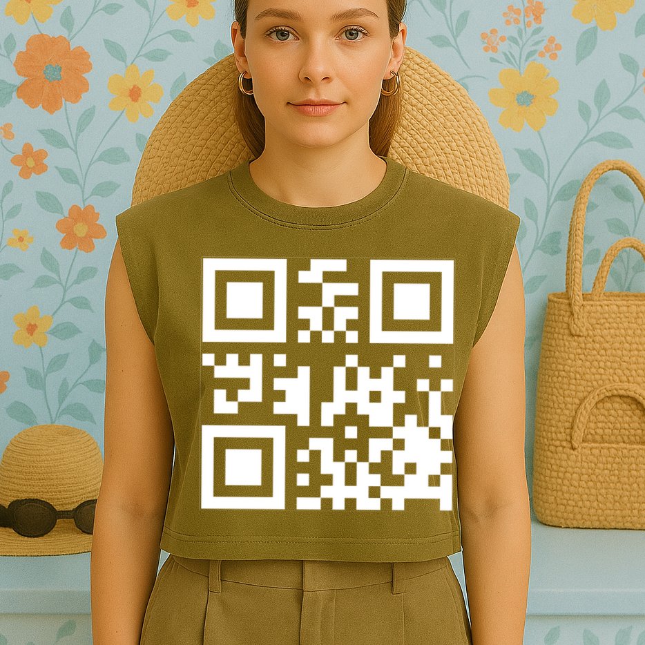 Fuck You Qr Code Funny Offensive Joke Garment-Dyed Women's Muscle Tee