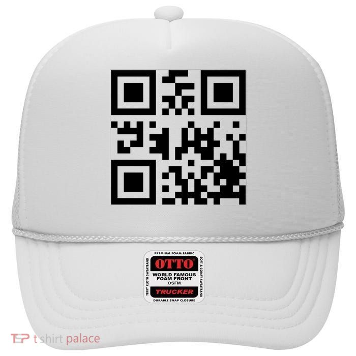 Fuck You Qr Code Funny Offensive Joke High Crown Mesh Back Trucker Hat