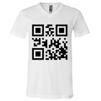 Fuck You Qr Code Funny Offensive Joke V-Neck T-Shirt