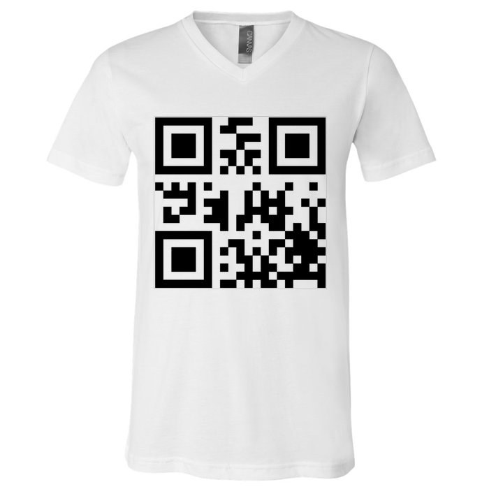 Fuck You Qr Code Funny Offensive Joke V-Neck T-Shirt
