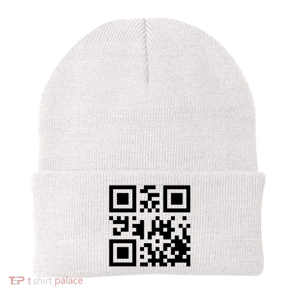 Fuck You Qr Code Funny Offensive Joke Knit Cap Winter Beanie