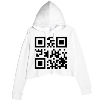 Fuck You Qr Code Funny Offensive Joke Crop Fleece Hoodie