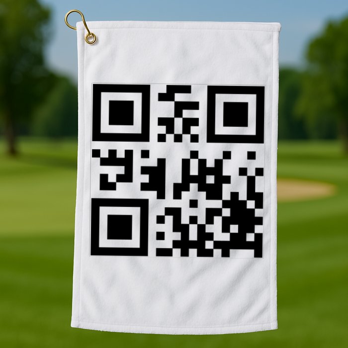 Fuck You Qr Code Funny Offensive Joke Golf Towel