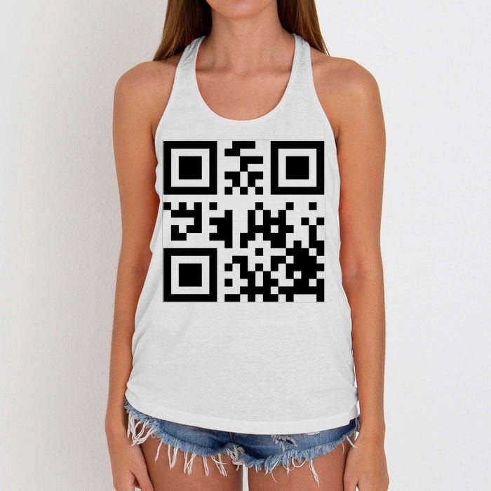 Fuck You Qr Code Funny Offensive Joke Women's Knotted Racerback Tank