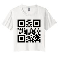 Fuck You Qr Code Funny Offensive Joke Women's Crop Top Tee