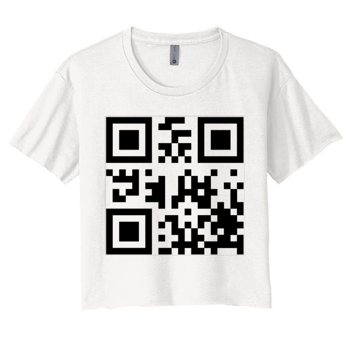Fuck You Qr Code Funny Offensive Joke Women's Crop Top Tee