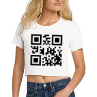 Fuck You Qr Code Funny Offensive Joke Women's Crop Top Tee