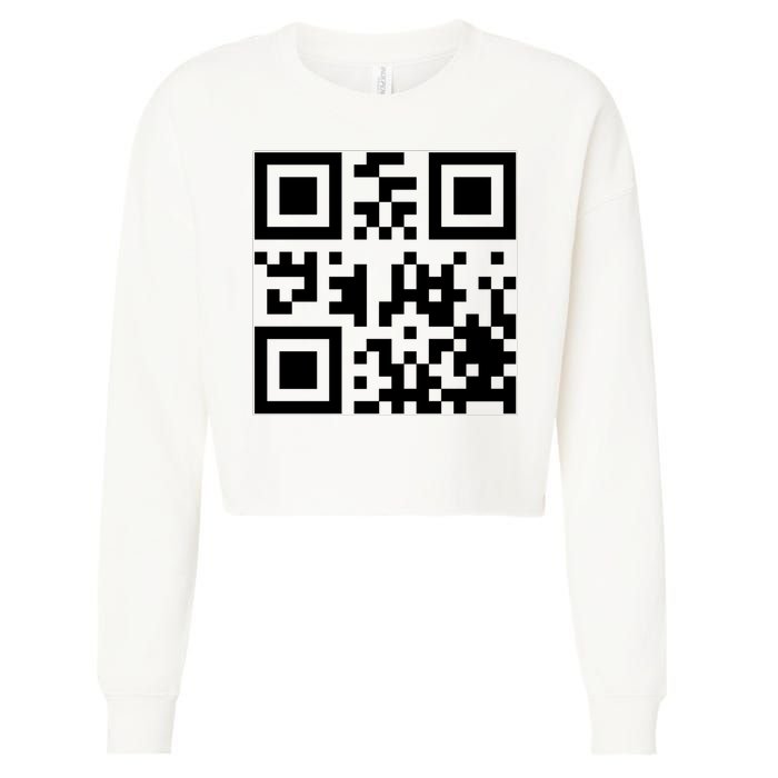 Fuck You Qr Code Funny Offensive Joke Cropped Pullover Crew