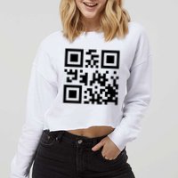 Fuck You Qr Code Funny Offensive Joke Cropped Pullover Crew