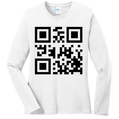 Fuck You Qr Code Funny Offensive Joke Ladies Long Sleeve Shirt