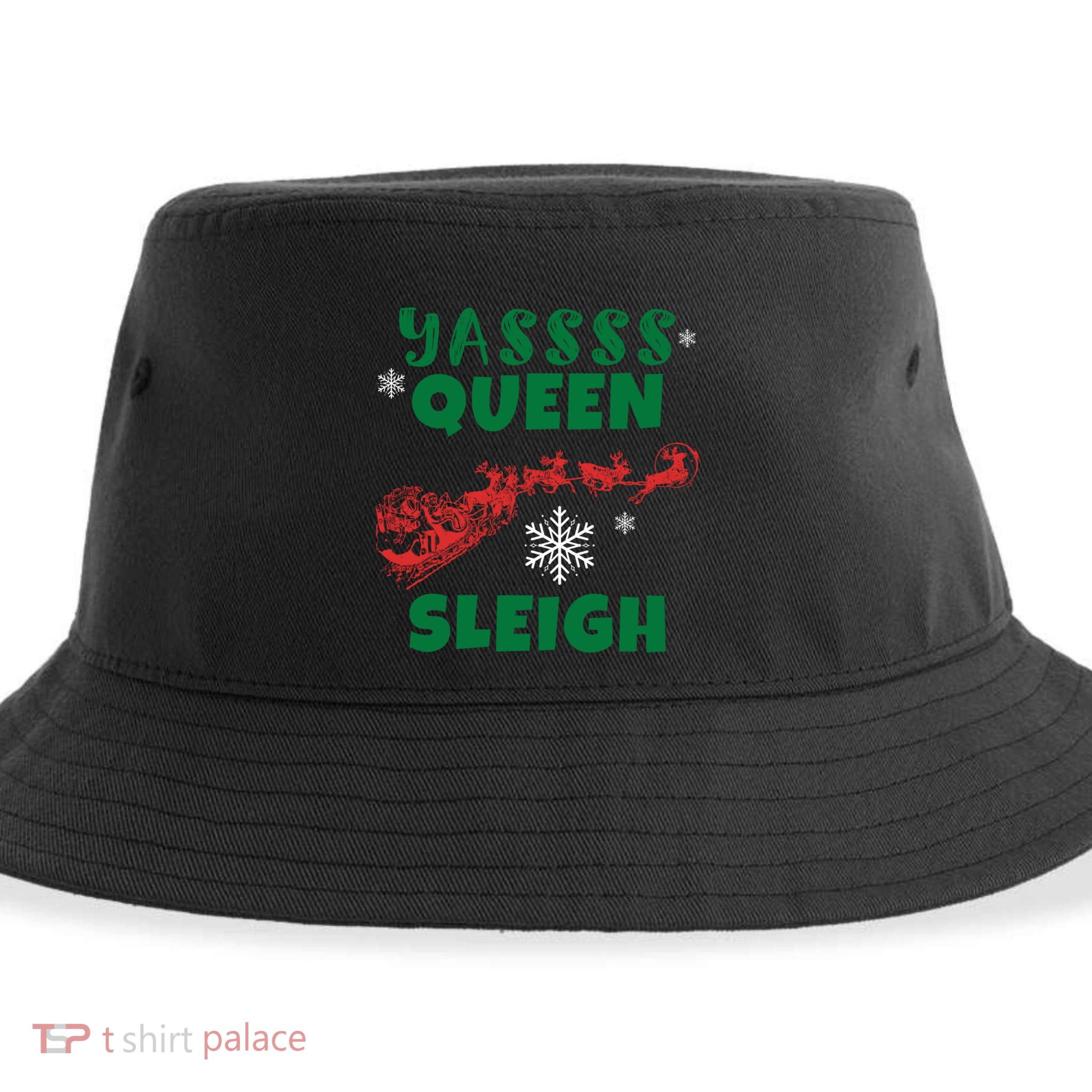 Funny Yas Queen Christmas Sleigh Santa Gift Sustainable Bucket Hat