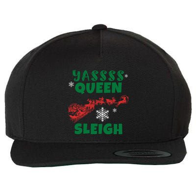 Funny Yas Queen Christmas Sleigh Santa Gift Wool Snapback Cap