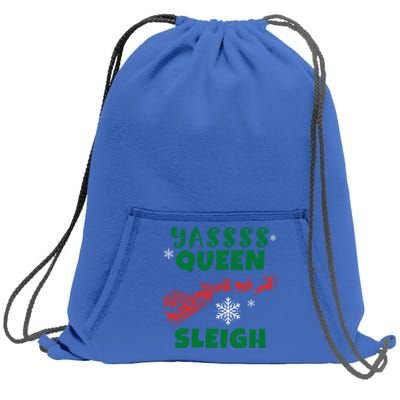 Funny Yas Queen Christmas Sleigh Santa Gift Sweatshirt Cinch Pack Bag