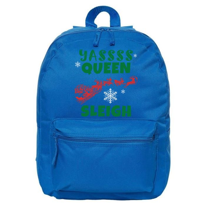 Funny Yas Queen Christmas Sleigh Santa Gift 16 in Basic Backpack