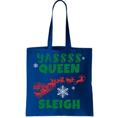 Funny Yas Queen Christmas Sleigh Santa Gift Tote Bag