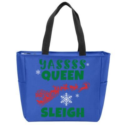 Funny Yas Queen Christmas Sleigh Santa Gift Zip Tote Bag