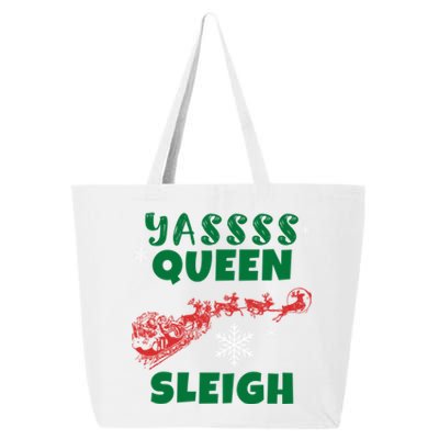 Funny Yas Queen Christmas Sleigh Santa Gift 25L Jumbo Tote