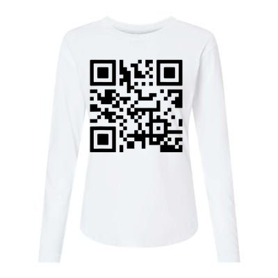 Fuck You Qr Code Womens Cotton Relaxed Long Sleeve T-Shirt