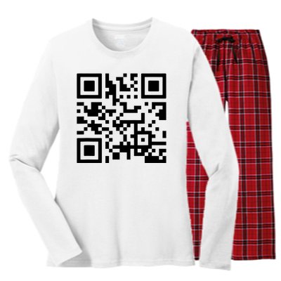 Fuck You Qr Code Women's Long Sleeve Flannel Pajama Set 