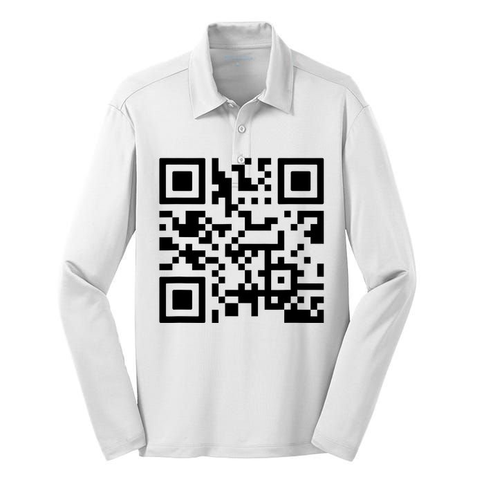 Fuck You Qr Code Silk Touch Performance Long Sleeve Polo