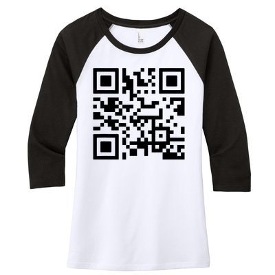 Fuck You Qr Code Women's Tri-Blend 3/4-Sleeve Raglan Shirt