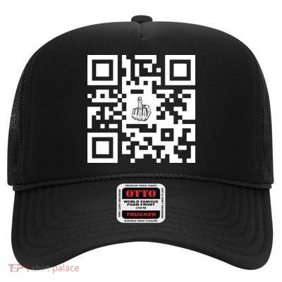 Fuck You Qr Code High Crown Mesh Back Trucker Hat