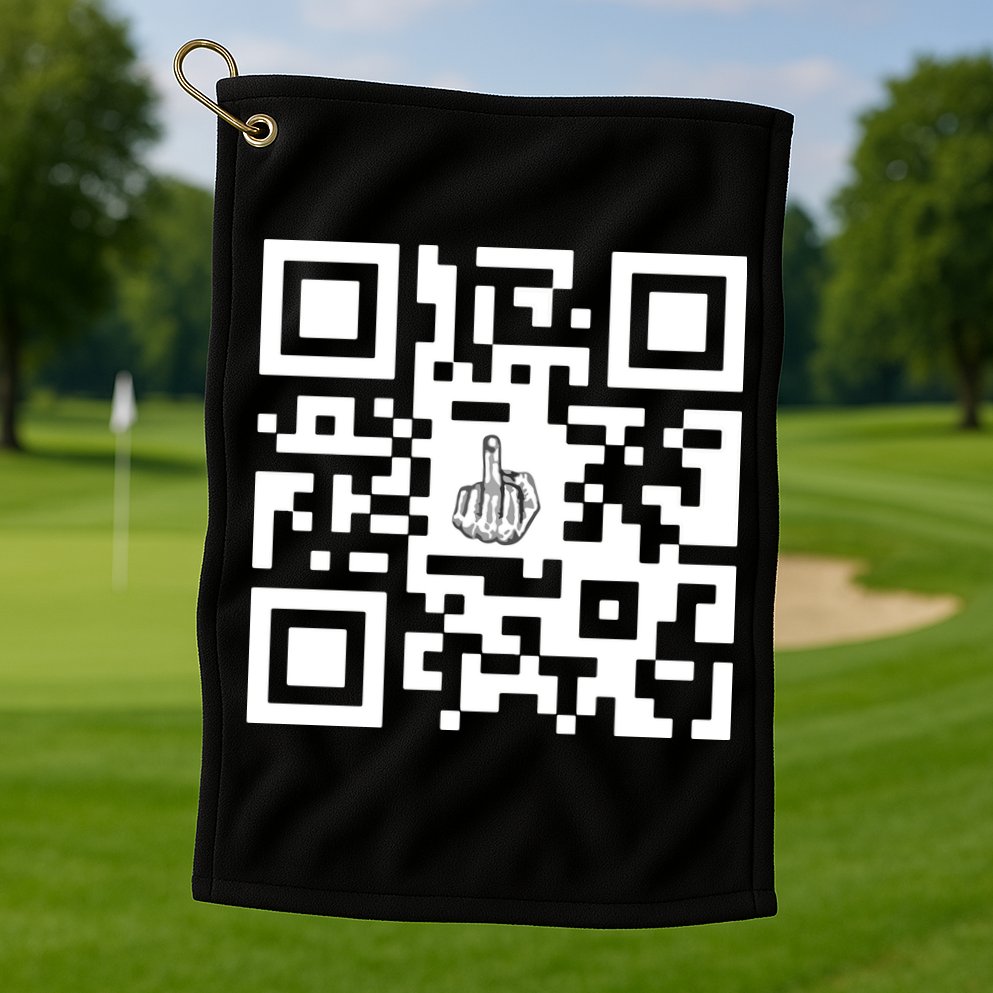 Fuck You Qr Code Golf Towel