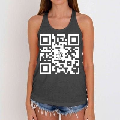 Fuck You Qr Code Women's Knotted Racerback Tank